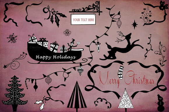 Holiday Handsketch Christmas Clipart Holiday Handsketch Christmas Clipart