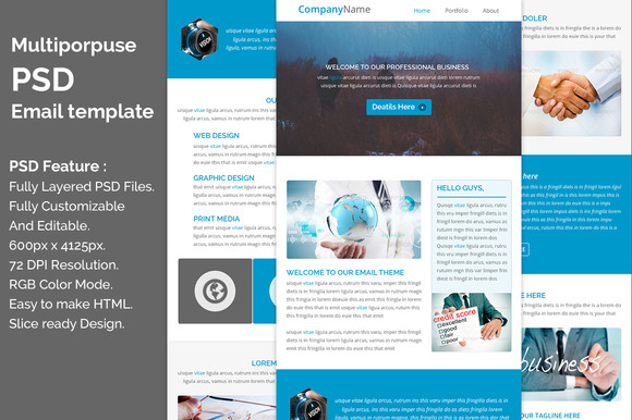 Multiporpuse Psd Email Template E7 Multiporpuse Psd Email Template E7