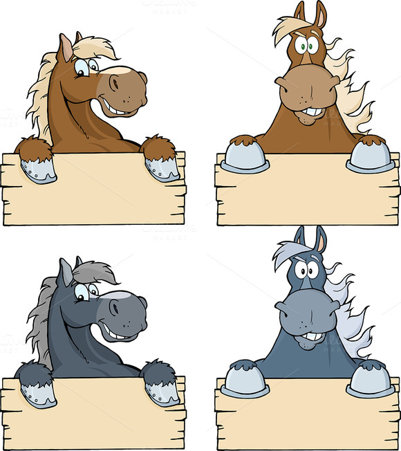 Horses Over Blank Sign Collection Horses Over Blank Sign Collection