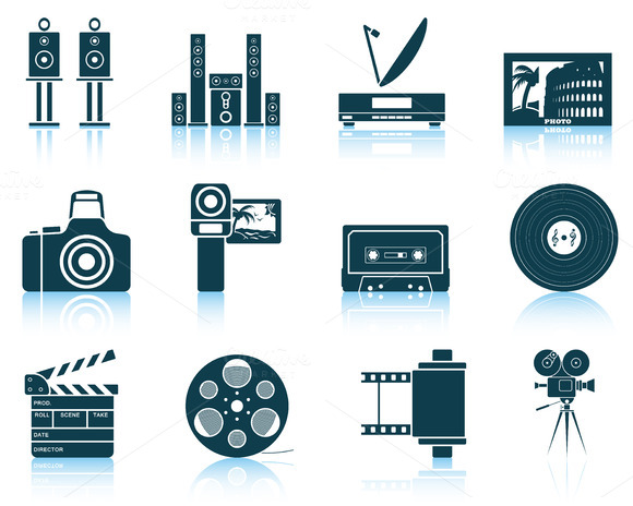 Set Of 12 Multimedia Icons Set Of 12 Multimedia Icons