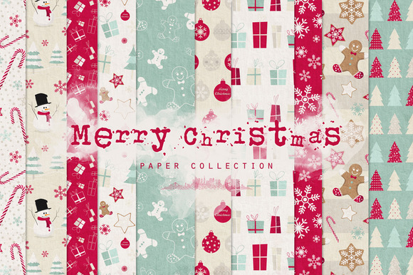 Merry Christmas Digital Papers Merry Christmas Digital Papers
