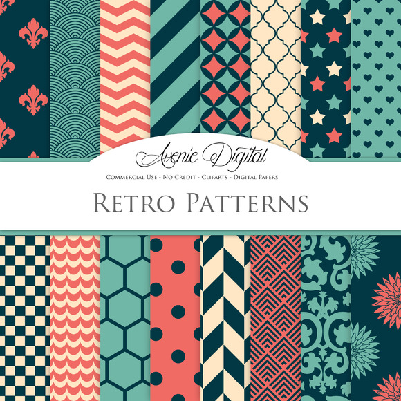 Hipster Color Digital Papers Hipster Color Digital Papers
