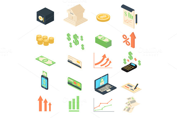 Finance Banking Management Icons Set Finance Banking Management Icons Set