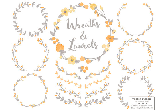 Sunshine Vector Flower Wreaths Sunshine Vector Flower Wreaths