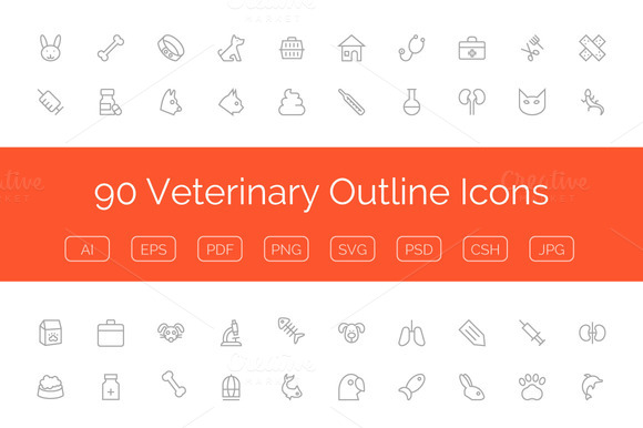 90 Veterinary Outline Icons 90 Veterinary Outline Icons