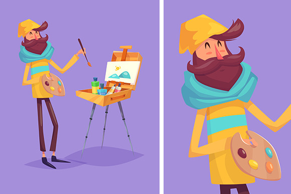 Funny Illustration Of Artist Funny Illustration Of Artist