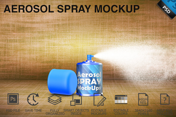 Aerosol Spray Mockup 09 Aerosol Spray Mockup 09