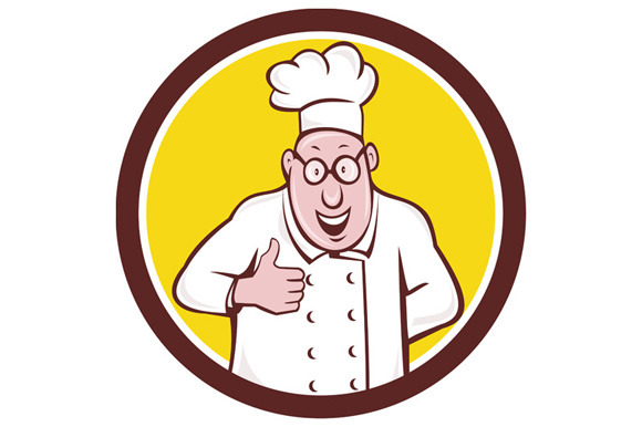Chef Cook Thumbs Up Circle Cartoon Chef Cook Thumbs Up Circle Cartoon