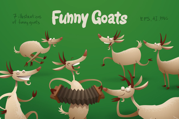 Funny Goats Bundle Vector Funny Goats Bundle Vector