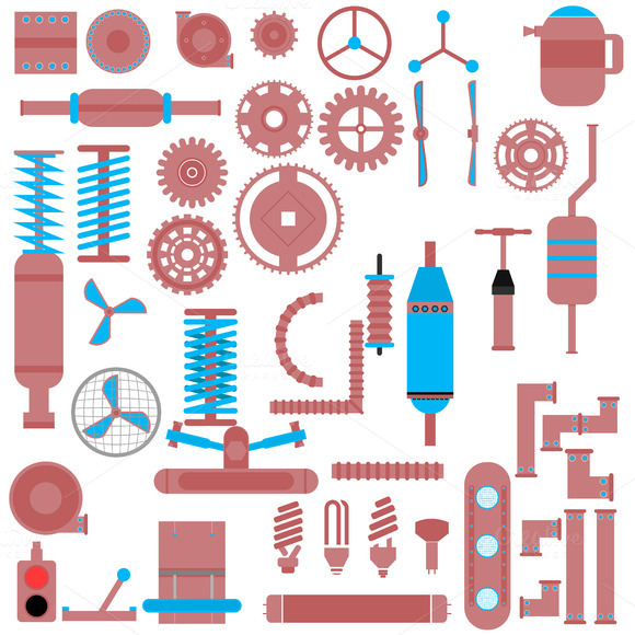 Set Of Parts Of Machinery Set Of Parts Of Machinery