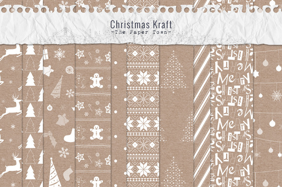 Christmas Kraft Digital Papers Christmas Kraft Digital Papers
