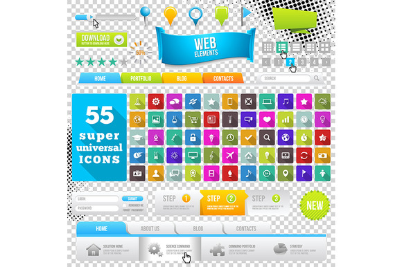 Set Of Flat Design Icons Set Of Flat Design Icons