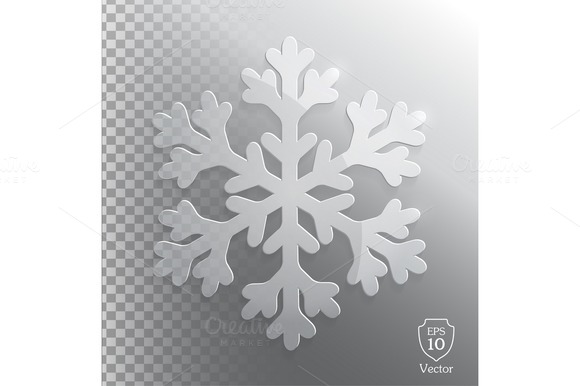 Glass Transparent Snowflake Vector Glass Transparent Snowflake Vector