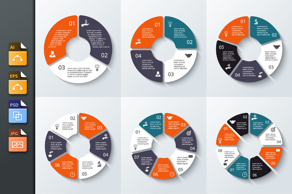 6 Circles Diagrams For Infographic 6 Circles Diagrams For Infographic