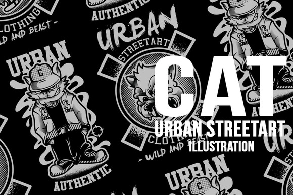 CAT STREETART ILLUSTRATION CAT STREETART ILLUSTRATION