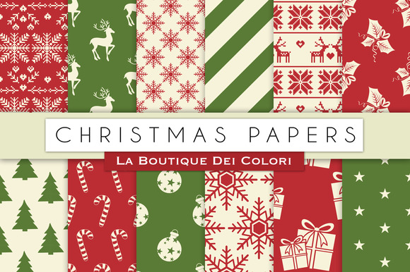 Red Green Christmas Digital Papers Red Green Christmas Digital Papers