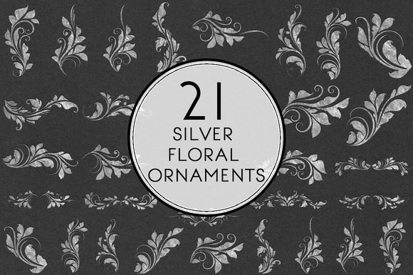 Silver Floral Ornaments Silver Floral Ornaments