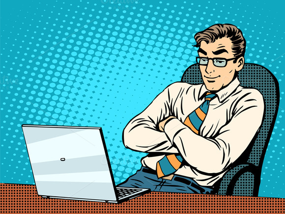 Good Businessman At Laptop Good Businessman At Laptop