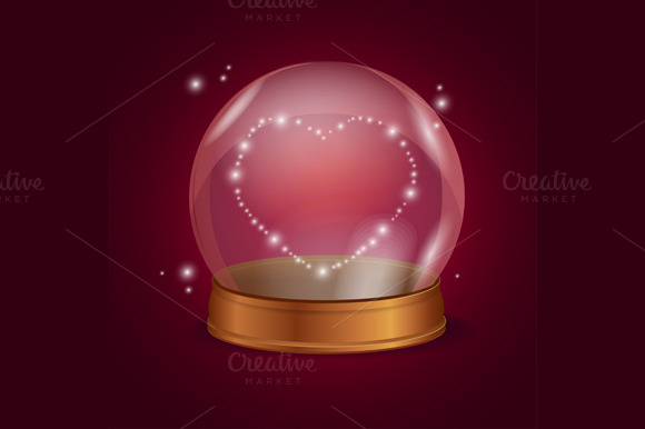 Empty Crystal Ball Valentine Heart Empty Crystal Ball Valentine Heart