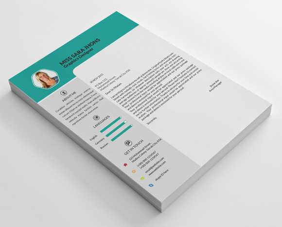 Sara Jhons CV Resume Letterhead Sara Jhons CV Resume Letterhead