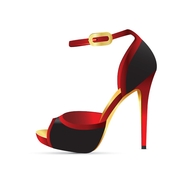 high heels black red