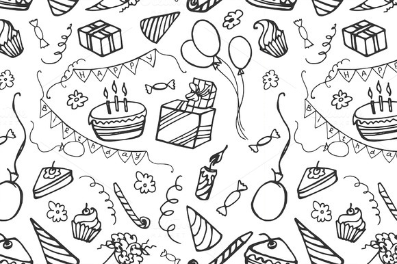 Doodle Pattern Happy Birthday Doodle Pattern Happy Birthday