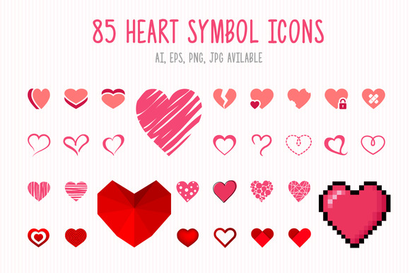 85 Heart Symbol Icons