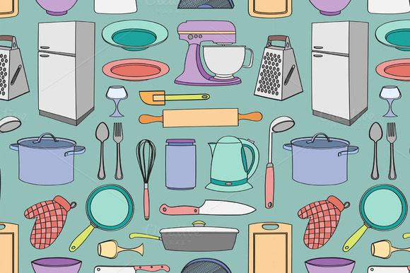 Doodle Pattern Kitchen Doodle Pattern Kitchen