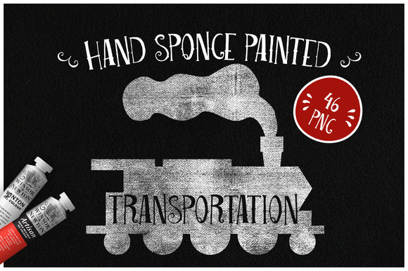 Sponge Painted Transportation Sponge Painted Transportation