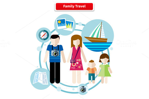 Happy Family Trip Traveling Happy Family Trip Traveling