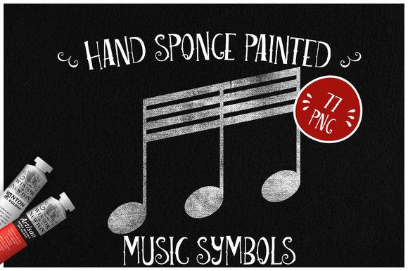 Sponge Painted Music Symbols Sponge Painted Music Symbols