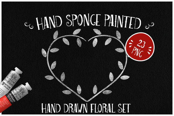 Sponge Painted Floral Set Sponge Painted Floral Set