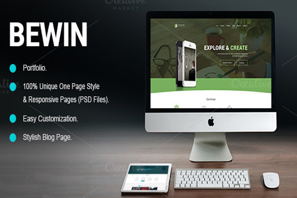 Bewin Portfolio PSD Template Bewin Portfolio PSD Template