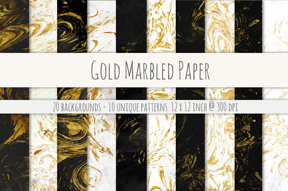 Gold Marbled Digital Paper