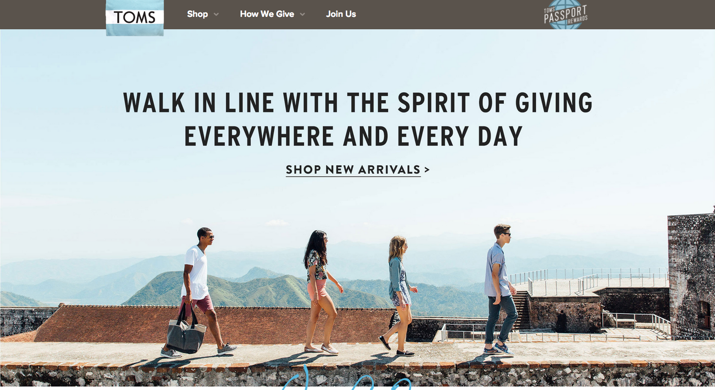 an example of a genius brand story is toms.