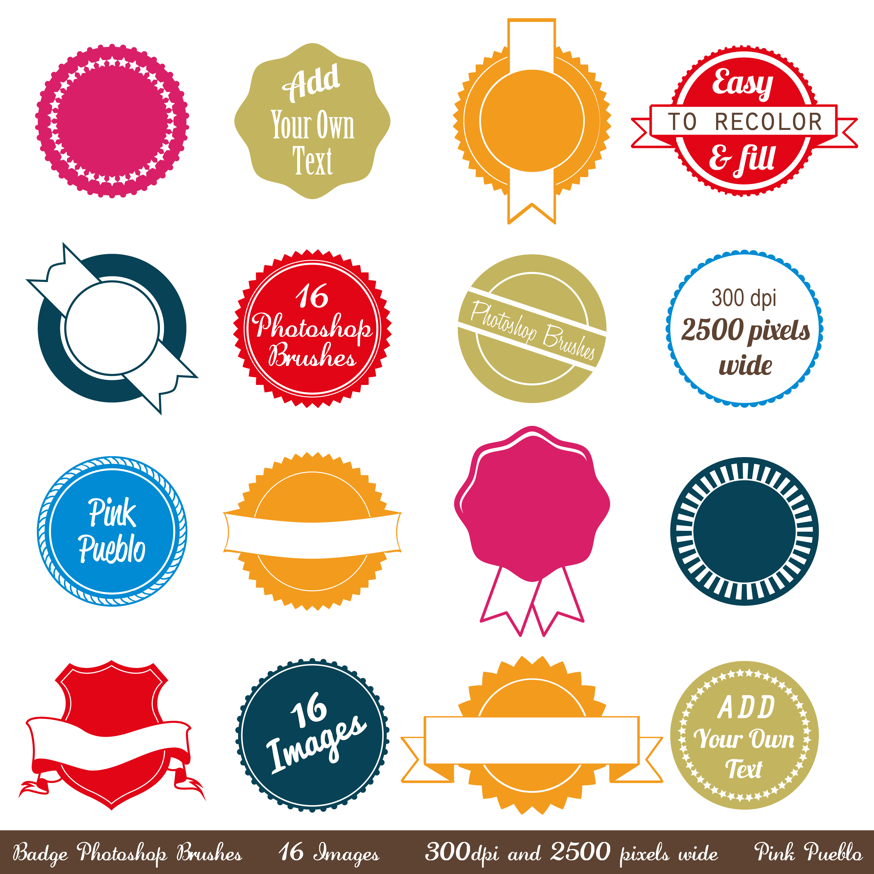 Badges Photoshop Brushes ~ Brushes on Creative Market