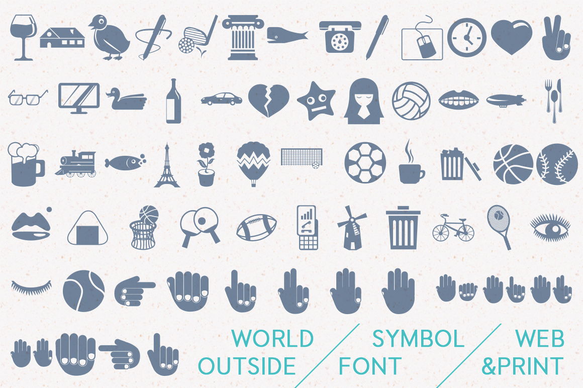 World Outside ~ Symbol Fonts on Creative Market