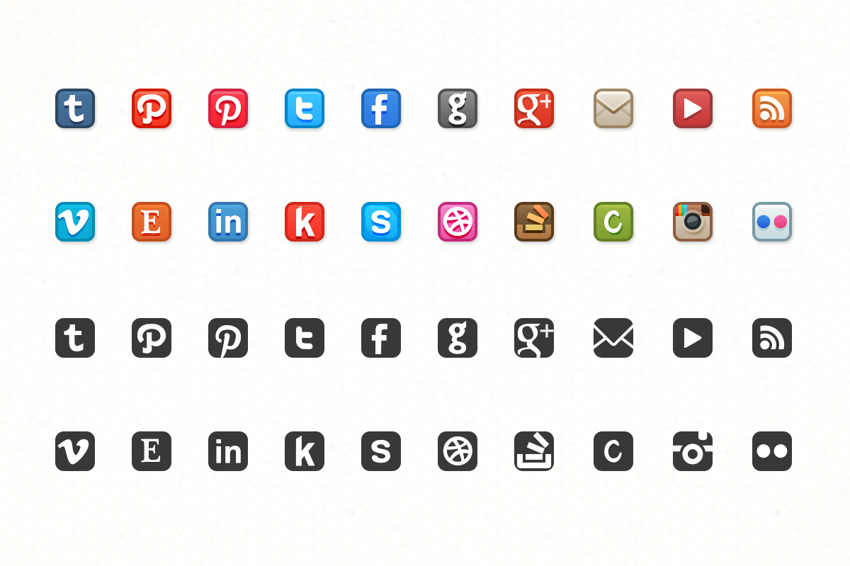 Dead Simple Social Media Icons Icons On Creative Market