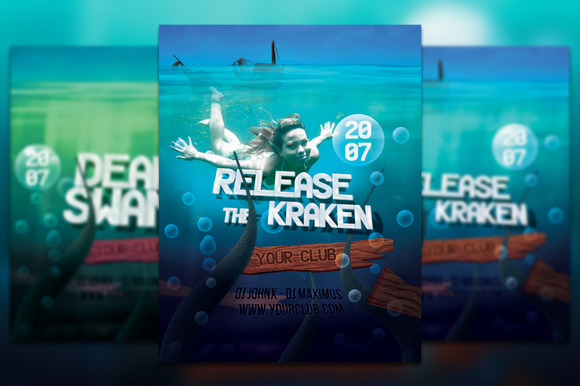 Release The Kraken Flyer Poster