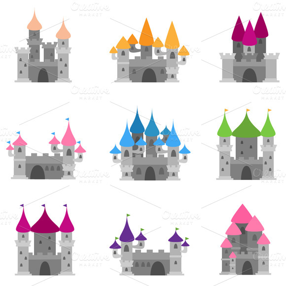 Download Castles Vectors and Clipart ~ Illustrations on Creative Market