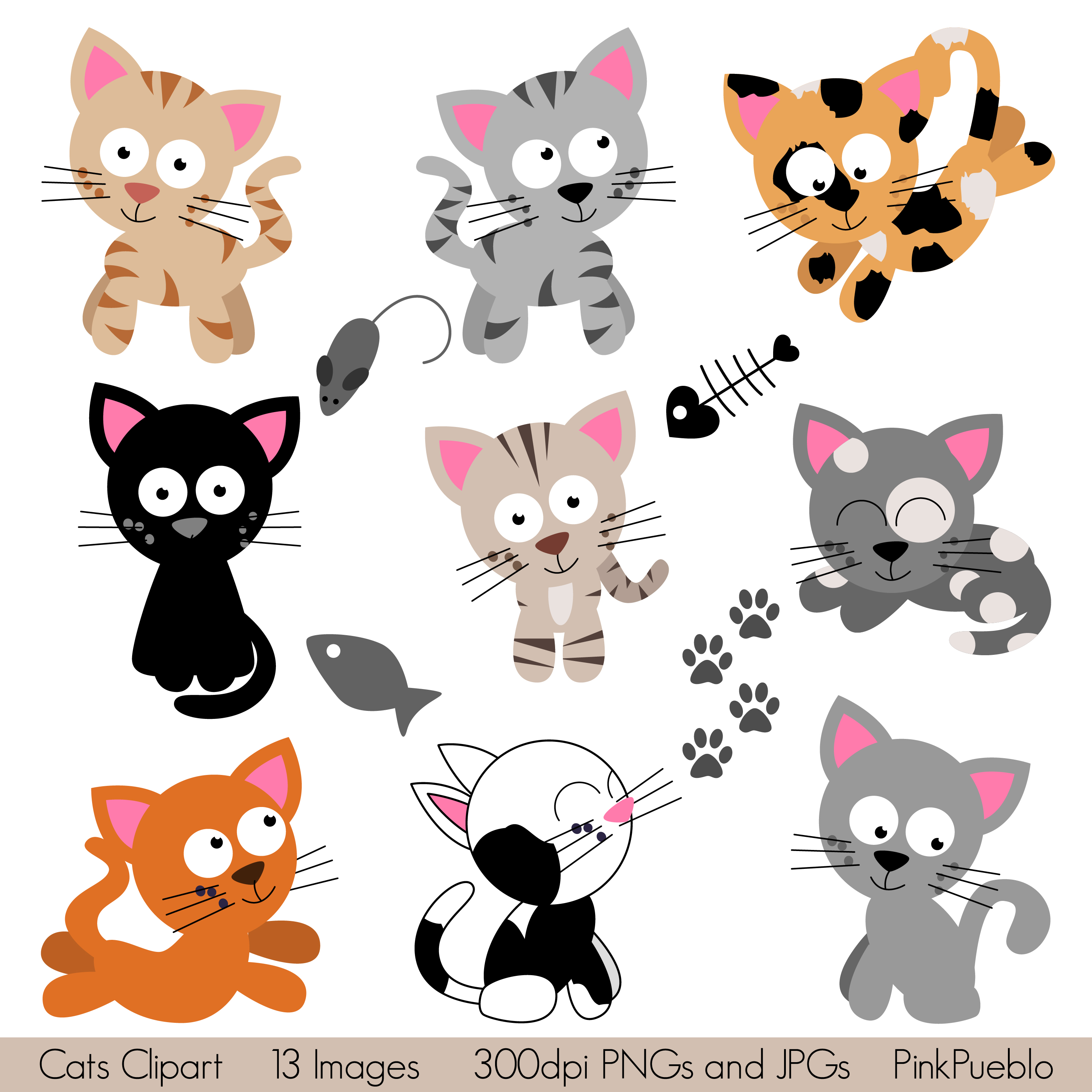 Cats Vectors and Clipart Illustrations on Creative Market