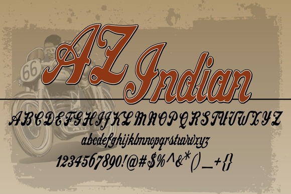 sign lettering font Market ~ Creative on Script Fonts AZ Indian