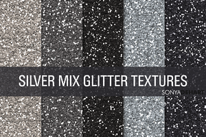 Mixed Silver Glitter Textures
