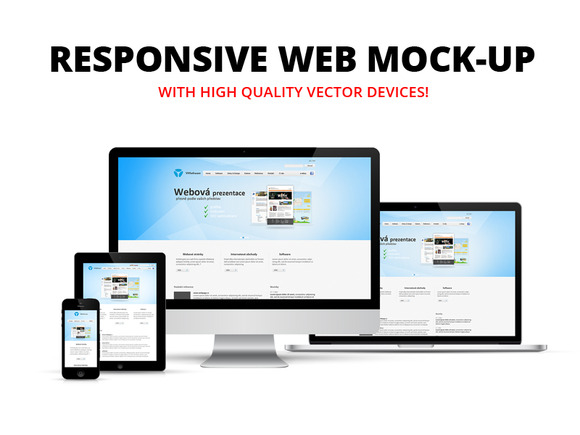 Download Responsive Web Mock-up ~ Product Mockups on Creative Market