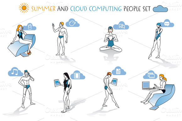 Summer And Cloud Computing People