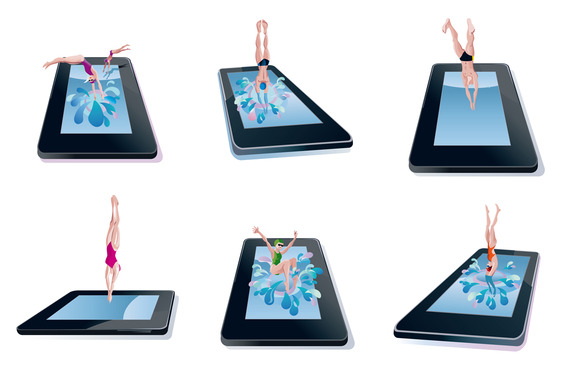 Peple Diving Into Digital Tablets