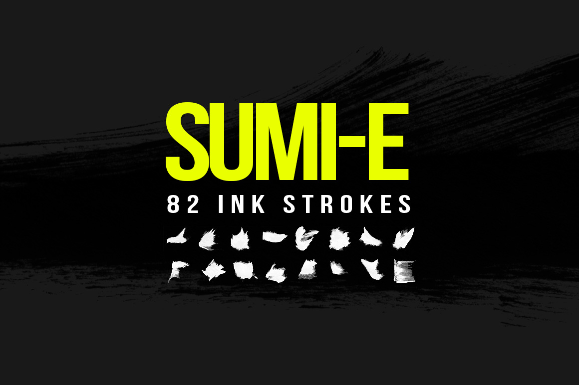 82 SumiE Ink Strokes Brushes on Creative Market