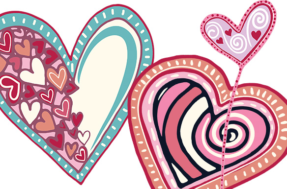 Whimsical Valentine Hearts Clip Art Illustrations On Creative Market