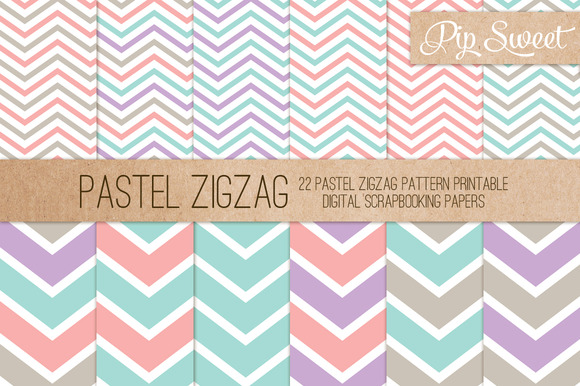 Pastel Zigzag 22 Pattern Set Pastel Zigzag 22 Pattern Set