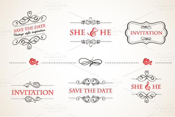 Save The Date Vintage Frames Set Save The Date Vintage Frames Set